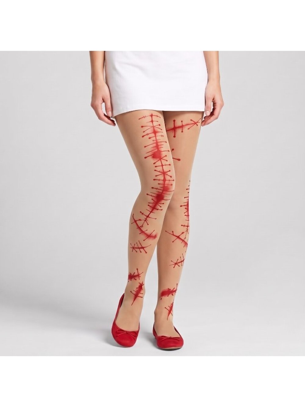 Halloween Accessories Women's Bloody Stiches Printed Tights Adult One Size NWT